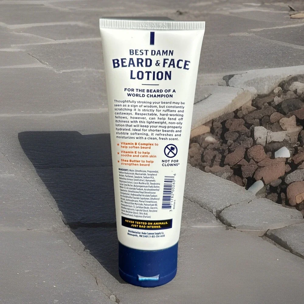 Duke Cannon Beard Wash 6 oz & Beard & Face Lotion 3.2 oz - Citrus Hefeweizen